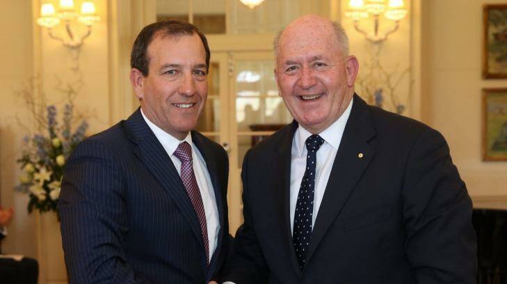 Mal Brough, pictured with Sir Peter Cosgrove (right), was an avid user of the Life Gold Pass, Finance Department figures show. Photo: Andrew Meares