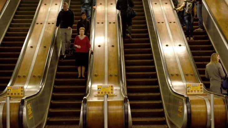 Wooden escalators have been a part of Wynyard Station since 1932. Photo: Steven Siewert