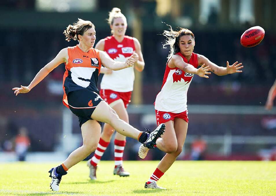 TOP EFFORT: Former Parkes girl, Keeghan Tucker, pictured playing for Greater Western Sydney, booted a goal while representing NSW/ACT. Photo: Matt King/AFL Media 
