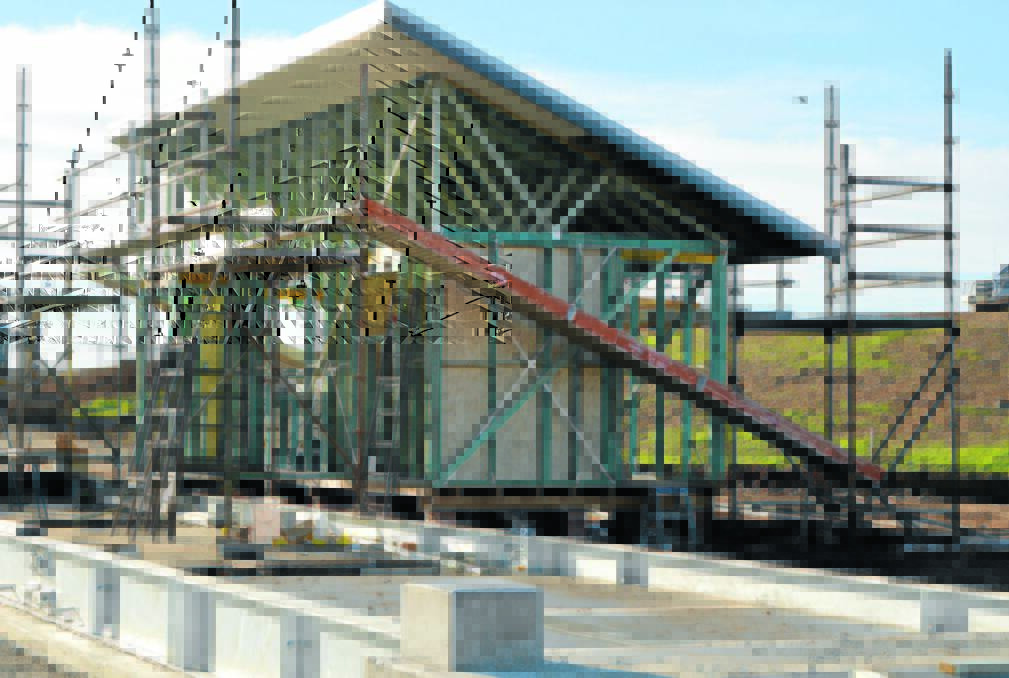 The weighbridge station under construction at the Parkes Tip.  The major upgrading is expected to be finished in August.   