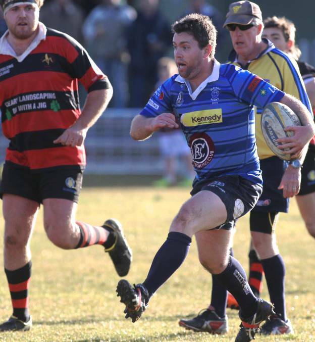 RAM IT UP: Blayney half Anthony Salmon and his fellow backs should be helped by dry weather in Saturday's GrainCorp Cup grand final. Photo: PHIL BLATCH