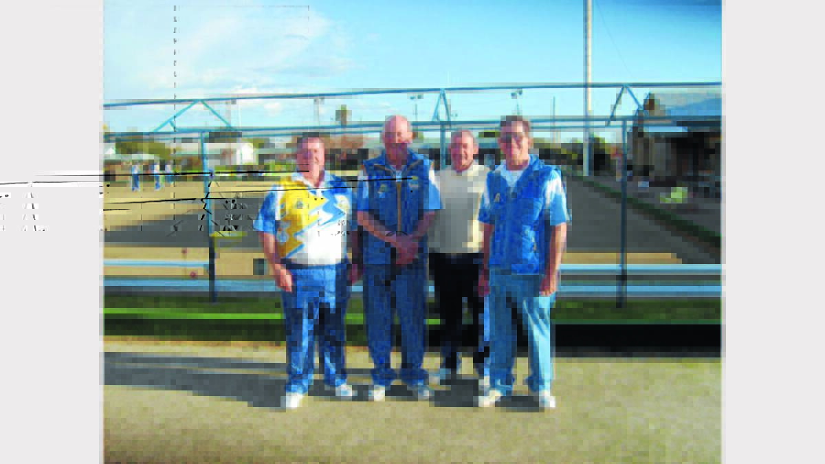 Parkes Mens Bowling Club 2014 Minor Fours Champions, from left - Greg Townsend,  Gary McPhee,  Mike Valentine and Greig Ball. sub