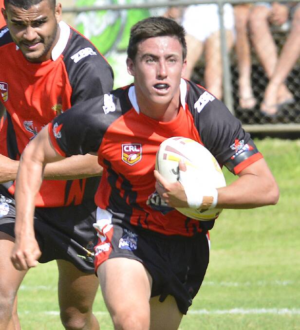 Parkes’ Sam Dwyer scored a try for Western Rams in their loss last weekend. sub