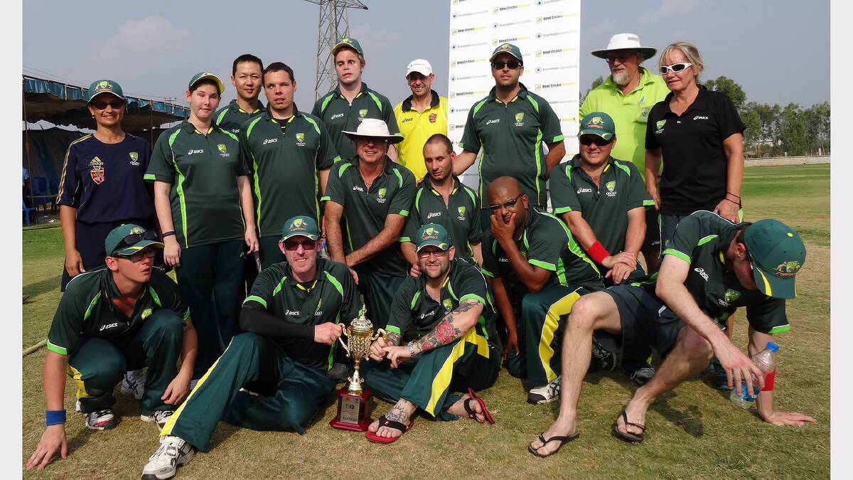 Sharon Dixon (back left) enjoyed a tour of India and Sri Lanka with the Australian Blind cricket team. sub