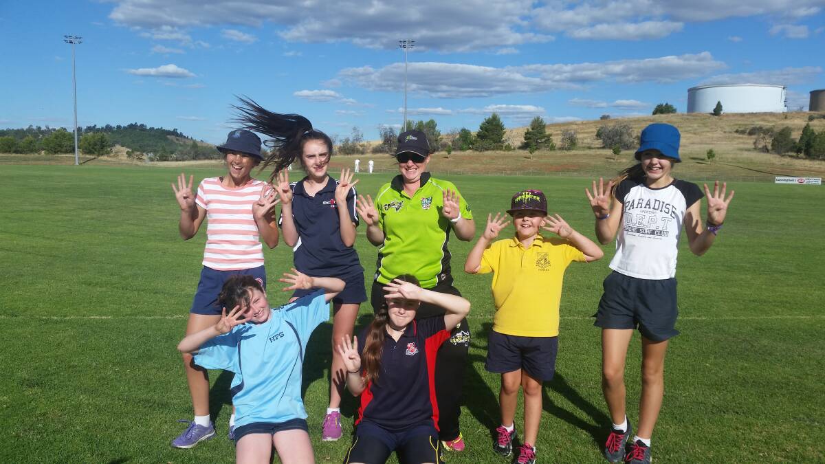 Enjoying the last Come and Try Day for girls were, back from left - Miki Dunn, Shakira Henry, Cara Pocock, Maddison Spence, Jordyn Chapple; front - Talia Spradbrow and Kaitlyn Spence. sub