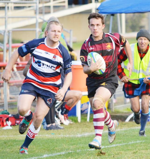 Johhny Rathbone (right) was one of Parkes' best against Mudgee.