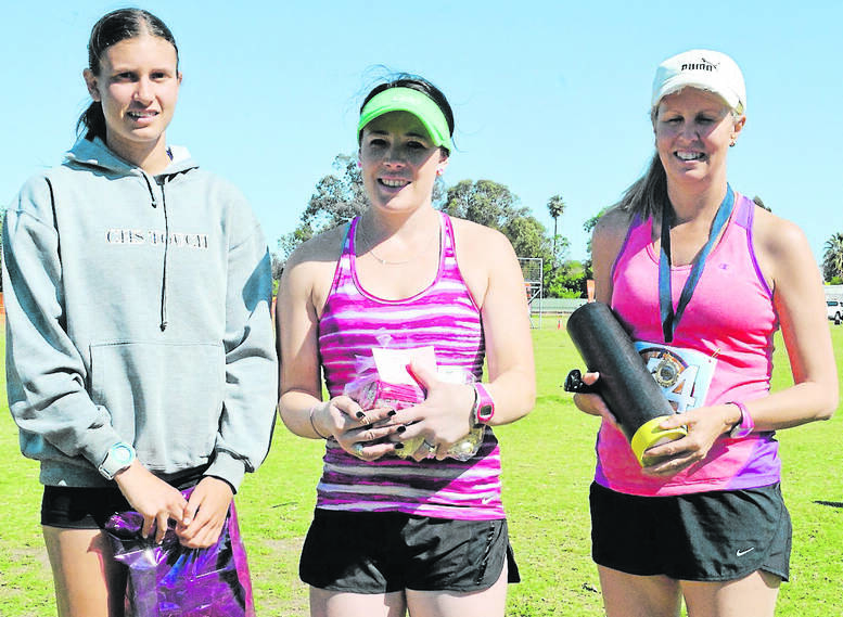 Jess Pascoe, Amber Rich and Denise Gersbach finished as the top three of the 5km Fun Run. sub