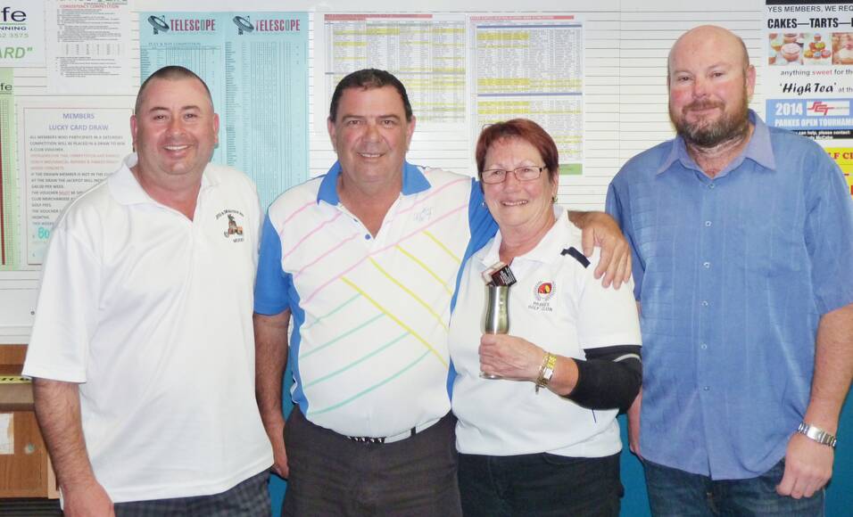 John Green, Mick Smith (sponsor), Colleen Flynn and Andrew Pigram were all pleased with their day at Parkes Golf Club last Saturday. sub