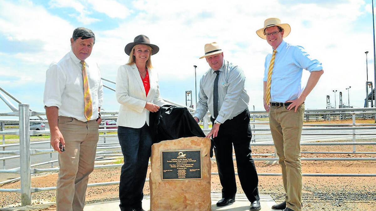 Three levels of government attended the opening of the sheep saleyard extensions on Wednesday. 
Pictured is Federal member for Calare John Cobb, NSW minister for primary industries Katrina Hodgkinson, deputy mayor Graeme Miller and member for Orange Andrew Gee. 