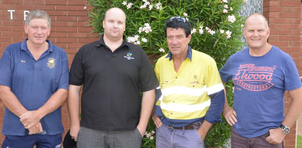 The 2015 Parkes Boars coaching staff Trevor Whitaker (First Grade), Rowan Pearce (Colts), Allan Gersbach (Second Grade) and Tony Byrne (Colts) are looking forward to a strong season in 2015.
Photo: Denis Howard 0115rugby_0056