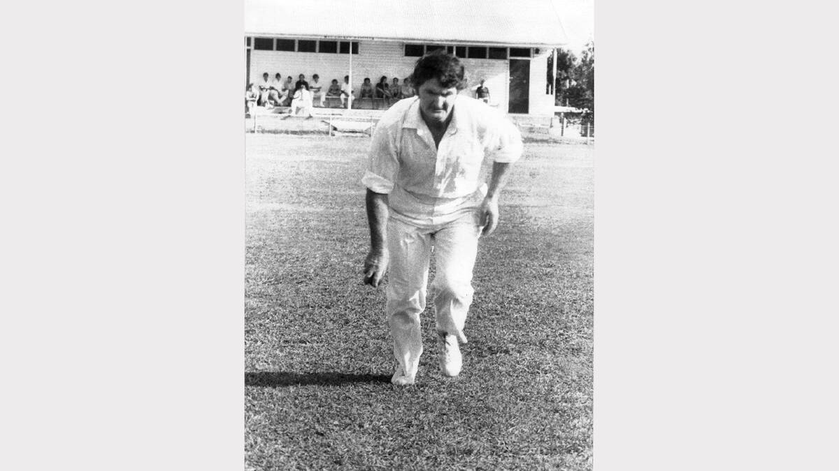 Duncan MacDonald running in to bowl at Woodward Oval.