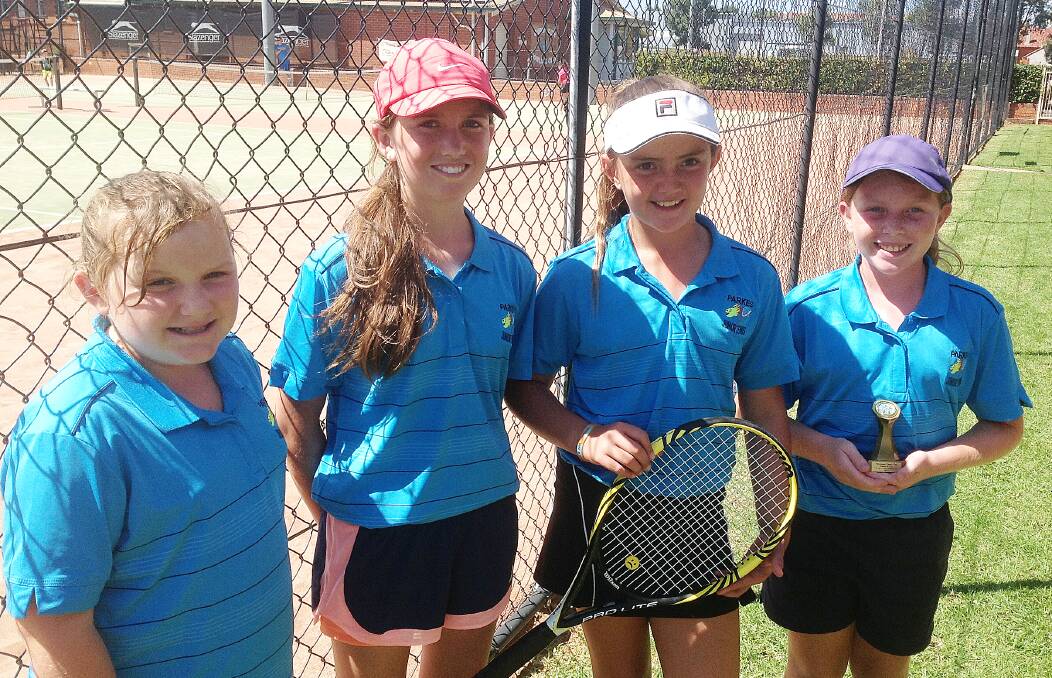 Some of the Parkes girls at Dubbo MJDS included, from left - Charlie Strudwick, Maticka Brown, Olivia Dolbel and Abbey Kennedy. sub
