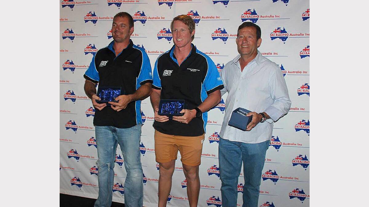 All smiles at the the national titles presentation were Grant Patterson, Kris Knights and Don Gulley. sub