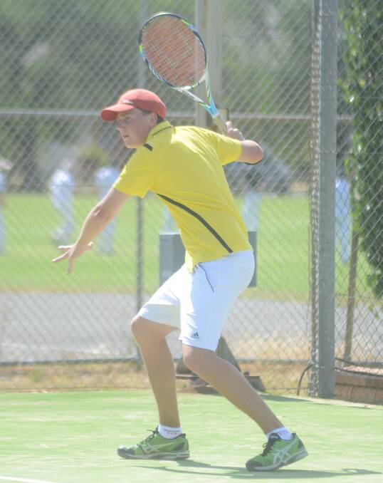 Luke Evans will hope to defend his Parkes Tennis Club Championship title. sub