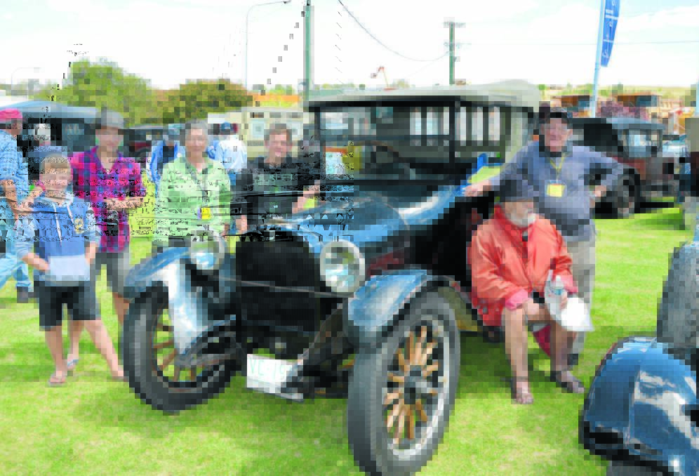 Zac and Cooper Bird, Cecilia Eriksson, Tom Brown, owner Harry Burton and Ron Discombe looking over Harry's 1918 Dodge Roadster.
Harry has had it for 12 years and he and Cecilia travelled from Hobart, taking six days to get here, and then spending about 10 days in the area.
As I said, these rallies are worth their weight in gold for the local community.
