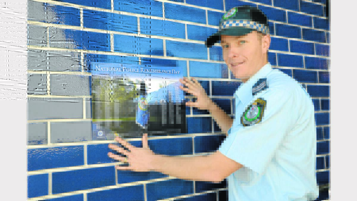 Senior Constable Daniel Greef who will take part in the national Police Remembrance Day service at the Catholic Church in Parkes next Monday, September 29, commencing 10am. Photo: Barbara Reeves 