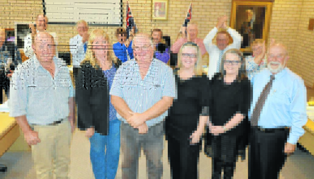 There was lots of applause from councillors and staff for the efforts of the organising committee behind the successful staging of the annual Trundle ABBA Festival when they attended the most recent council meeting. The committee is pictured front with Mayor Ken Keith - left to right - Andrew Rawsthorne, Ruth and Gary Crowley, Sue and Pam Crowley.  Back row are councillors Alan Ward, Bob Haddin, Deputy Mayor Barbara Newton, George Pratt, Michael Greenwood, Kenny McGrath and Patrica Smith.   Photo: Bill Jayet.   