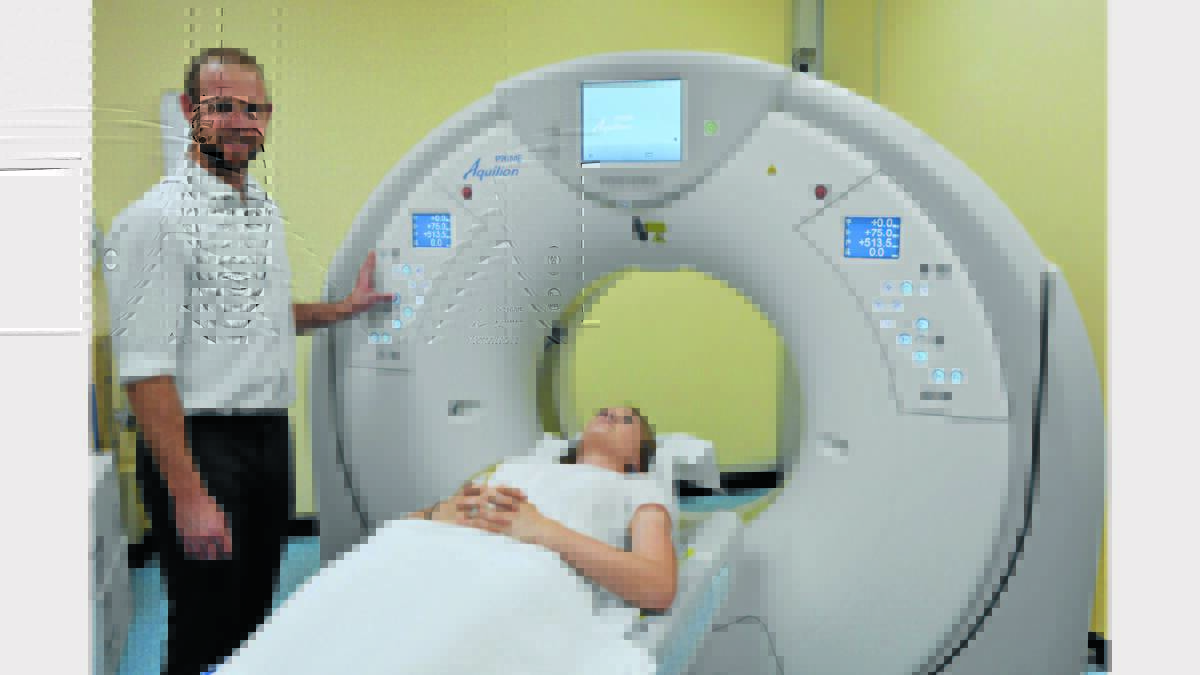 Kurt Thomson (Practice Manager) at Parkes Diagnostic Imaging with the newly installed CT scanner.   Photos: Bill Jayet  