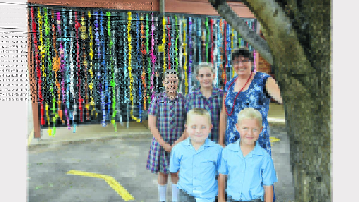 Mrs Standen is pictured with students (left to right) Maeve O’Brien, Matilda Langham, Hayden Lamond and Caylan Neilson.