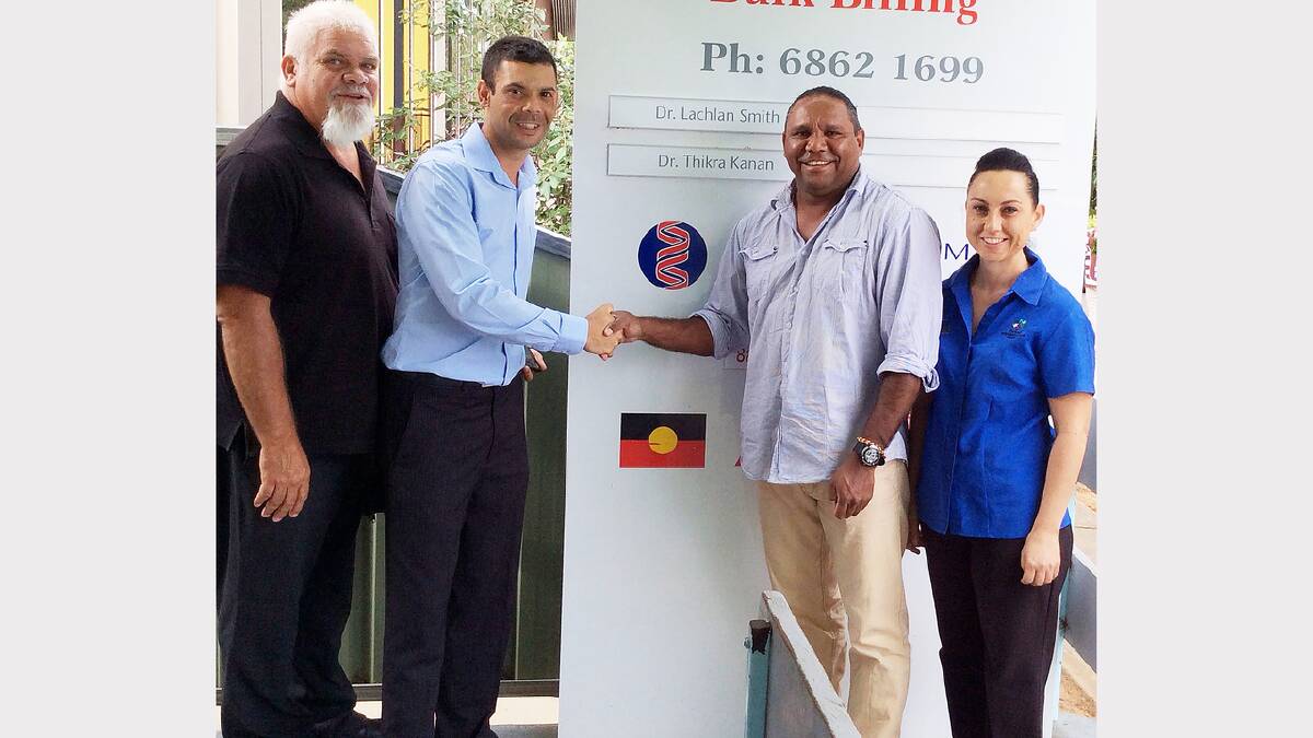 Aboriginal Health Worker, David Naden, PACWP Representative and Health Worker Trainee Ricky Smith, Greg Lovett’s brother Lionel Lovett and Parkes Shire Aboriginal Project Officer Amanda Corcoran. 