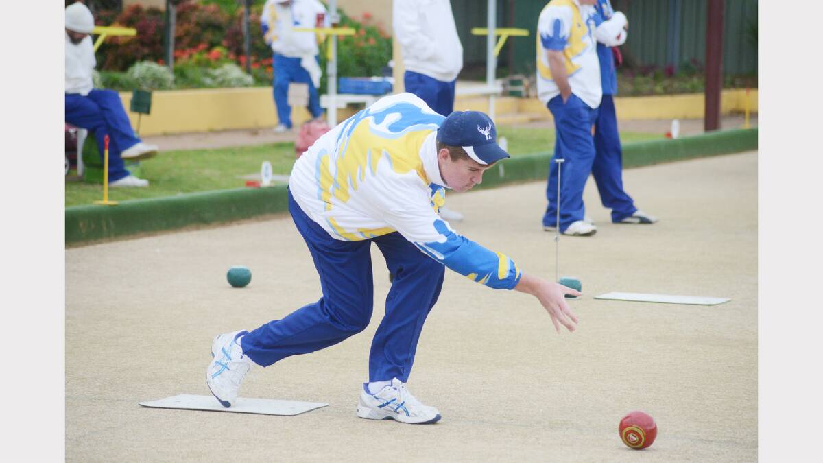 Matthew Parker was selected in the Zone 4 side to compete in the State Inter-Zone seven-a-side championships. 		         Photo: Renee Powell 0714Bowls_5514 