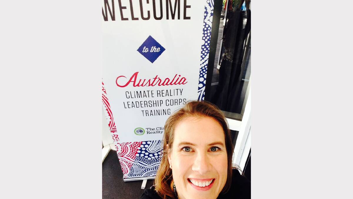 Simone Concha took a selfie outside the Climate Reality and Leadership Corps Training seminar.