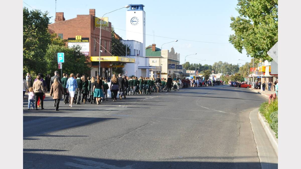 Pictured are scenes from this morning's Anzac Day March. Photos: Barbara Reeves and Roel ten Cate