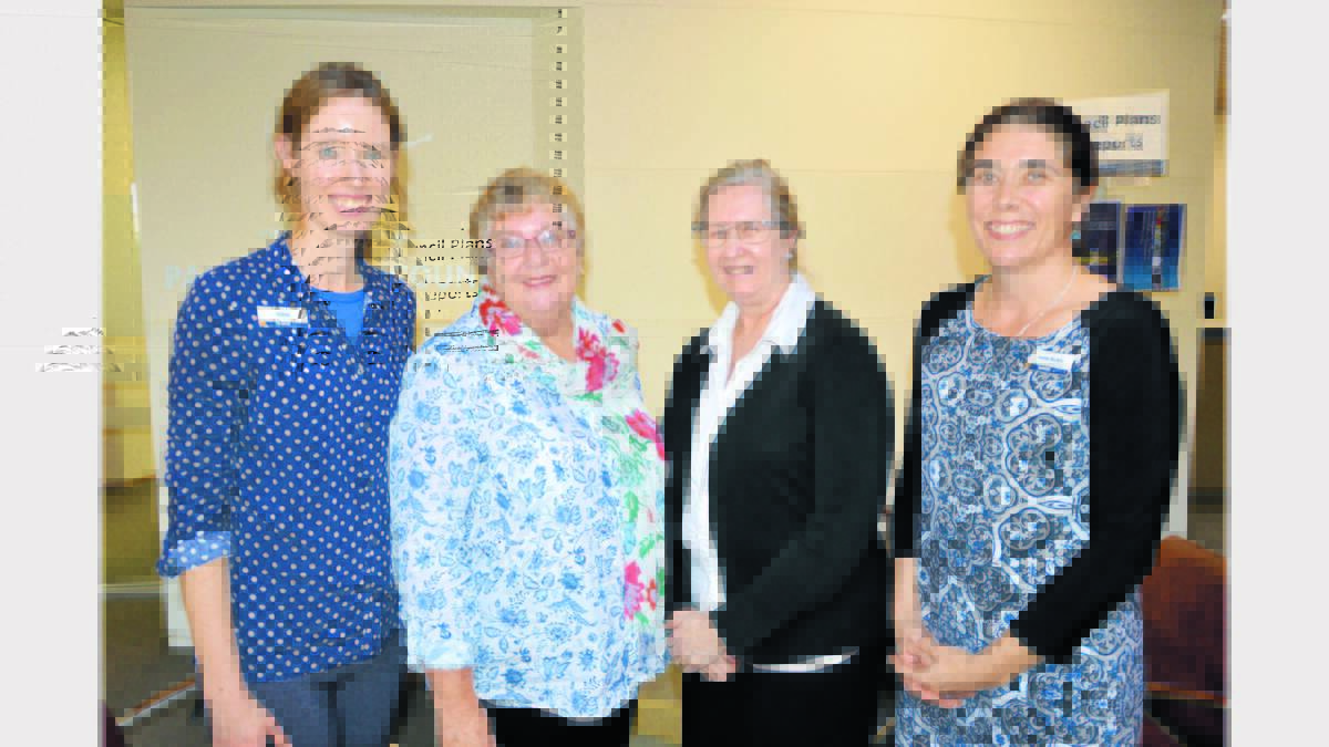 New Librarian, Andrea Lovell (second from right) is welcomed by Gillian Hunt (Library), Parkes Shire councillor, Patrica Smith, and Manager Cultural, Education and Library Services Shellie Buckle.   