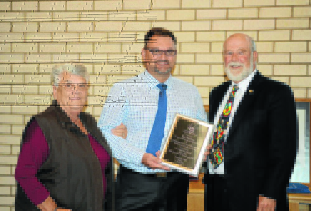 Ron Wardrop and his mother Colleen with Parkes Mayor Ken Keith. Photo: Renee Powell.   