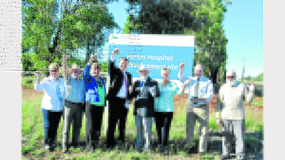 The excitement was obvious with the announcement of an extra $30million for the new Parkes Hospital - Carolyn Rice (Health Board), Malcolm Stacey (Health co-chair), Liz Mitchell (Lachlan Health Manager), local state MP Troy Grant, Parkes Mayor Ken Keith, Deborah Hunter (LHS Redevelopment Project Officer/Change Manager) and Deputy Mayor, Alan Ward.