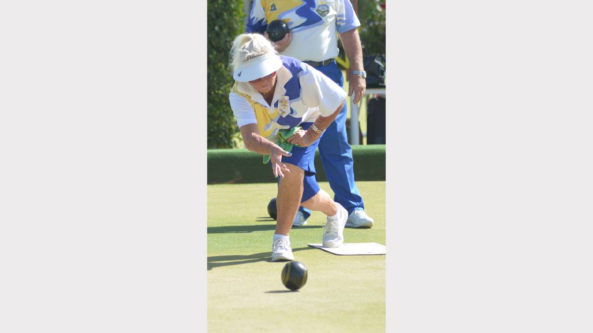 Pat Cooney in action at Parkes Bowling Club.