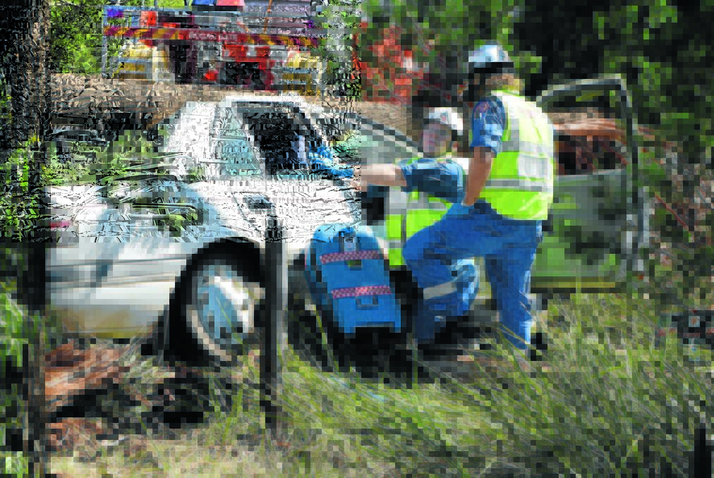 An 86 year old woman has been airlifted to Orange Hospital after her car left the road and hit a tree.