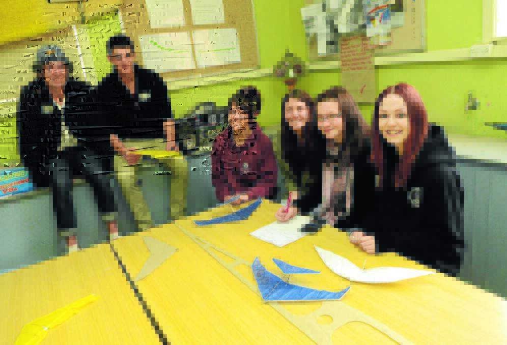 Year 10 students Adam Ridley, David Mulligan, Laura Tulloch, Isabelle Evans, Brianna Penrose and Kiira Richards are going to build a plane.