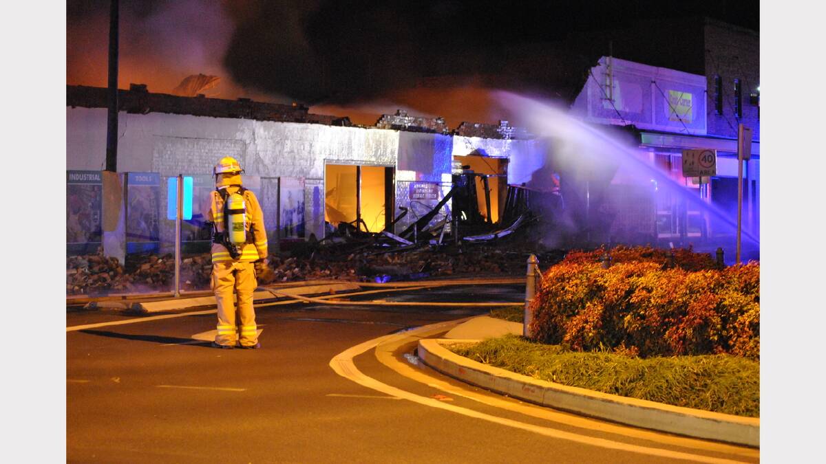 An electrical business in Parkes was completely destroyed by a huge fire in the early hours of this morning.