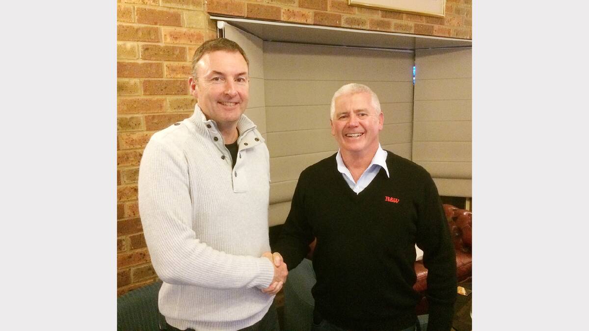 Parkes Touch Association Life Member Anthony McGrath (left) congratulated Tony Dwyer on his Life Membership. sub
