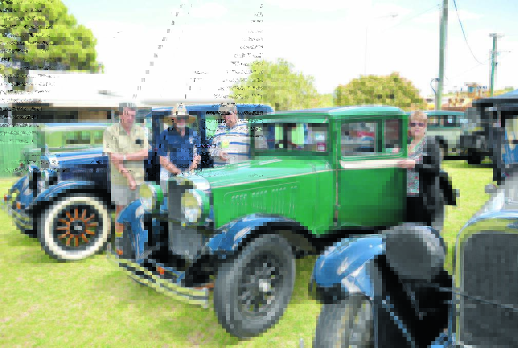 Locals John Madden and Graham Hetherington are pictured with Ron and Nola Jager, who came from Swan Hill in their 1929 Victory 6 coupe.
It was their maiden trip in the vehicle, which is one of only two restored in Australia.
“I have had it for about 40 years, in pieces,” Ron said.  “I have just retired from farming so had a chance to finish it. It travelled beautifully.”
 