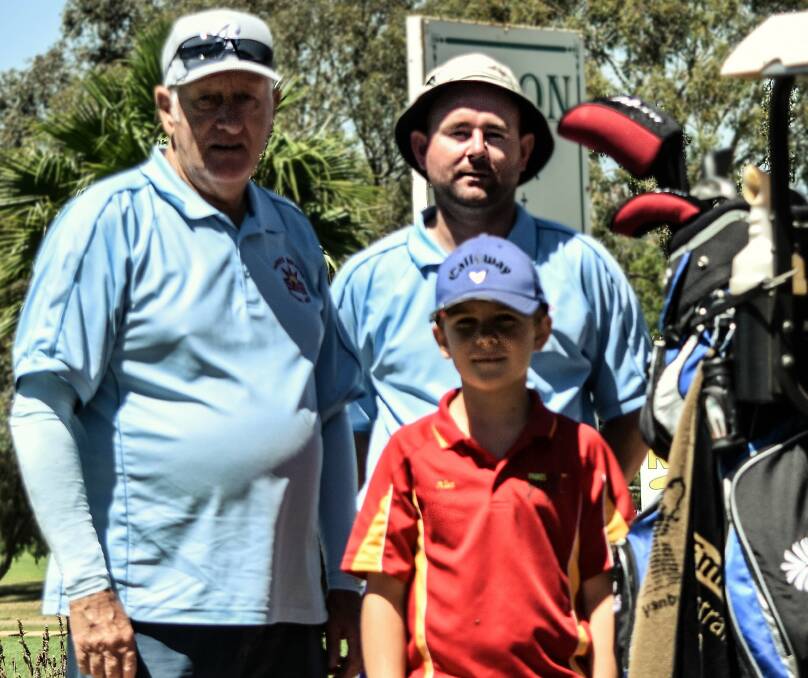 WHAT A ROUND: Ian Phipps, Alec Maclean and Ray Cabban took part in the Parkes Services Social Club and junior golf event last month.
