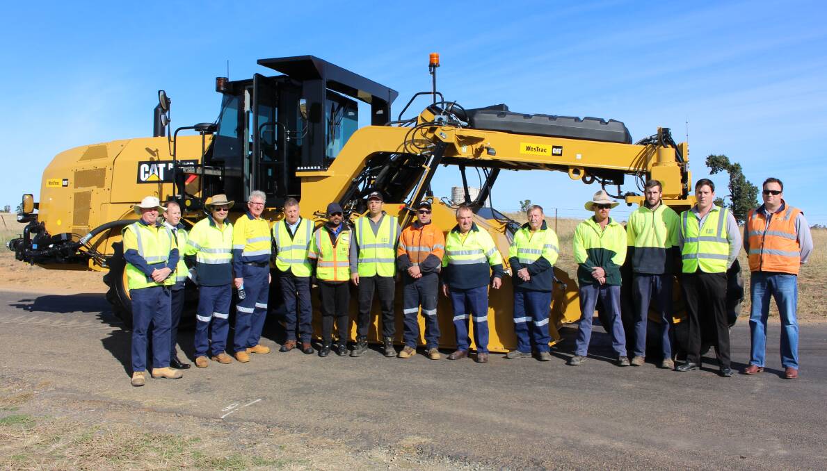 Parkes Shire Council staff and councillors eagerly awaited the arrival of Australia's first B series CATRM500 Rotary Mixer in Maguire Road, Parkes on Thursday.