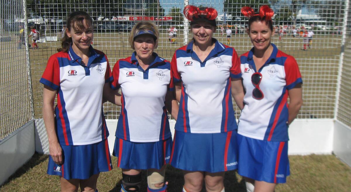 FAMILY MILESTONE: Parkes mother Fran Dixon (second from left) had the rare opportunity to play at the NSW Masters Championships with her three daughters Tracy Hambridge, Deanna Dollery and Kylie Butler.