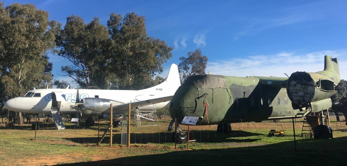 The newly acquired Convair 580 VH-PDW is now on display next to the ex-RAAF Caribou A4-275 at the HARS Parkes Aviation Museum.