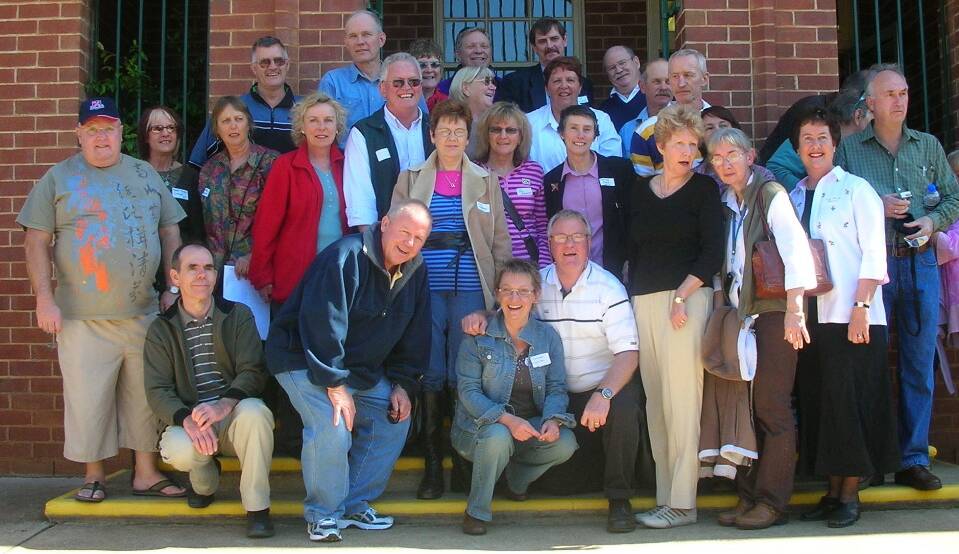 REUNION: Some of the 1963-68 Parkes High Schools students who came together for the 2006 school reunion.