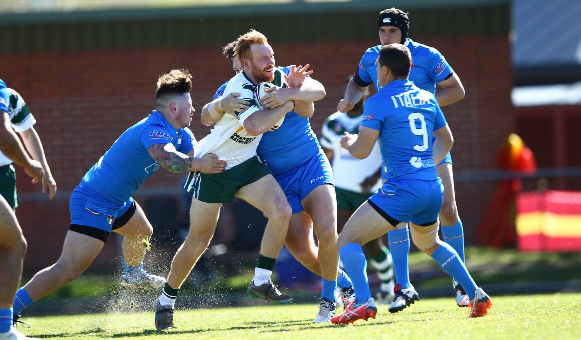 GOAL SCORER: Western Rams' Brad James was among the goal scorers for the side in their clash with Federation of Italia Rugby League Australia on Saturday. Photo: Phil Blatch.