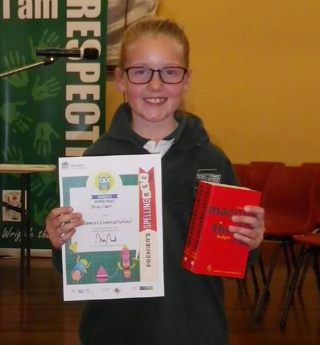 Ava Curr from Tullamore Central School achieved excellent results in the Regional Spelling Bee Challenge at Dubbo.   