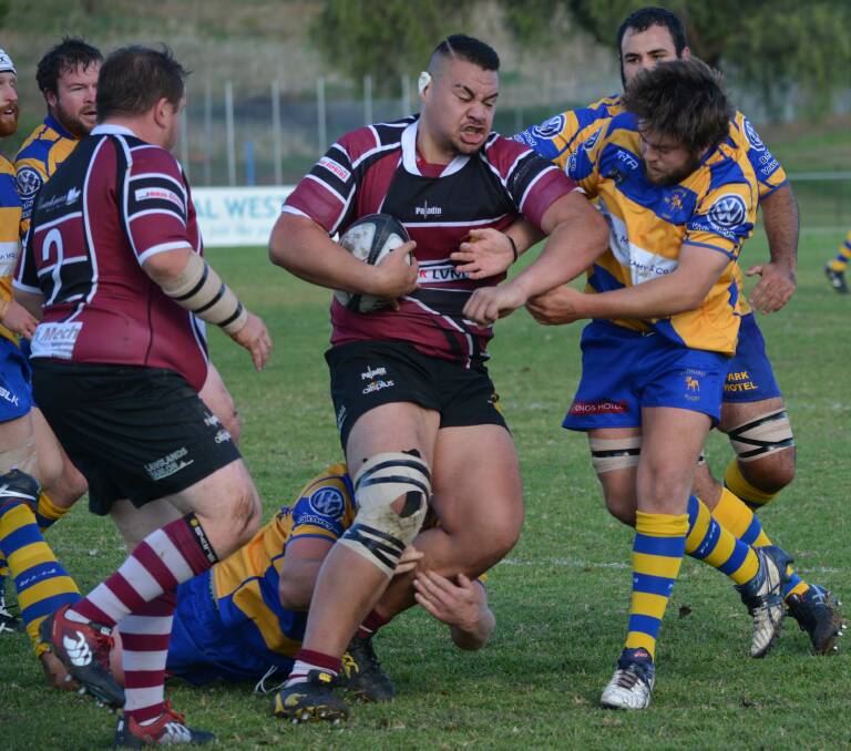 NO CHANGE:  Leo Ilalio Havili has been performing great in the forwards for the Parkes Boars this season. Photo: Allan Ryan