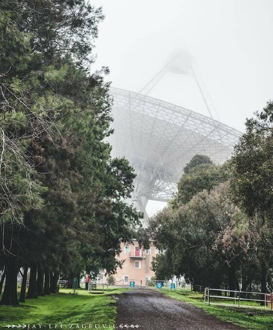 It's not something you see everyday - fog surrounding the Parkes Dish, a spectacular photo taken by Jay-Lee Zagrovic last Friday, July 22.