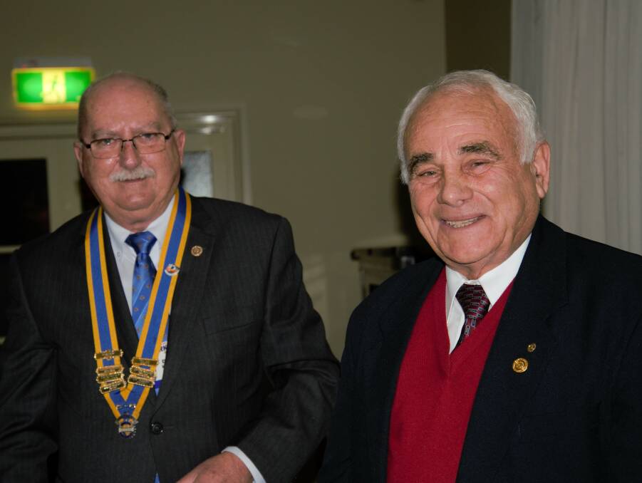 2016-17 incoming president of Parkes Rotary Club David Hughes congratulated Peter Sgarlata for achieving the prestigious Paul Harris Fellow Award.