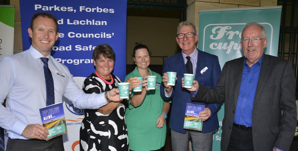 CUPPA? Ben Howard, Cr Barbara Newton, Melanie Suitor, Cr Bill Jayet and Dubbo Regional Council Administrator Michael Kneipp at the launch.