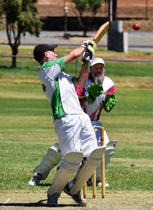 CLOSE CALL: Parkes Hotel Galahs batsman Matt Searl in action during a January game against Reedy Creek Gold at Spicer Oval. Photo: Jenny Kingham
