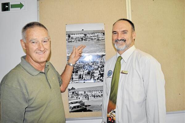 PICTURED are Ian Chambers (left) who is coordinating the photographic display, with school principal, Michael Ostler.   The photographs featured are gems uncovered, from about 1964. of the school fete.  Photo: Roel ten Cate.