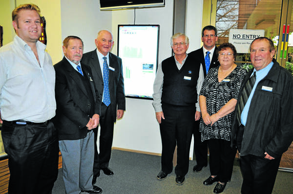 Pictured at the launch of the Solar Communities Program in Parkes are from left, council officer, Andrew Francis, and counllors George Pratt, John Magill (Deputy Mayor), Bob Haddin, council officer, Brad Byrnes, Patrica Smith and Kenny McGrath. 